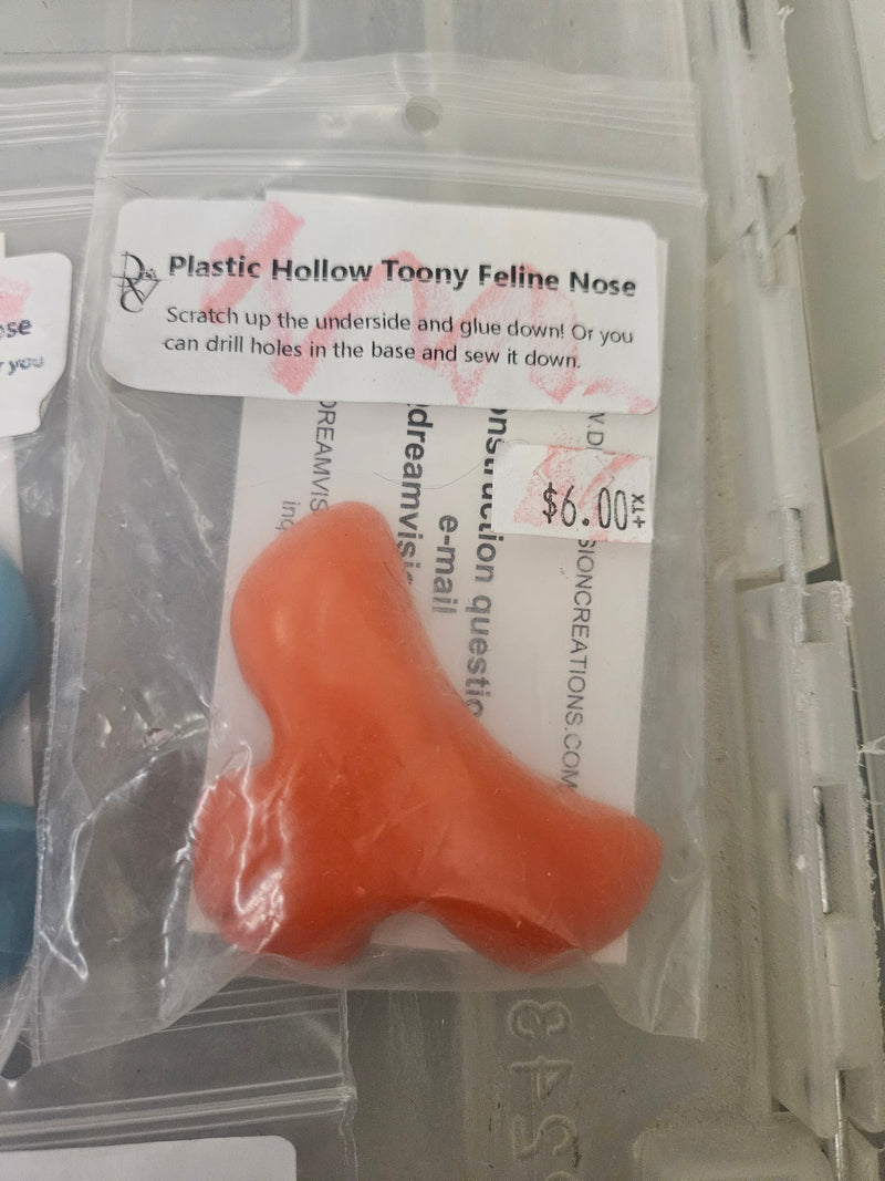 Ready to Ship Heavy Discount Item: Plastic Hollow Toony Feline Nose