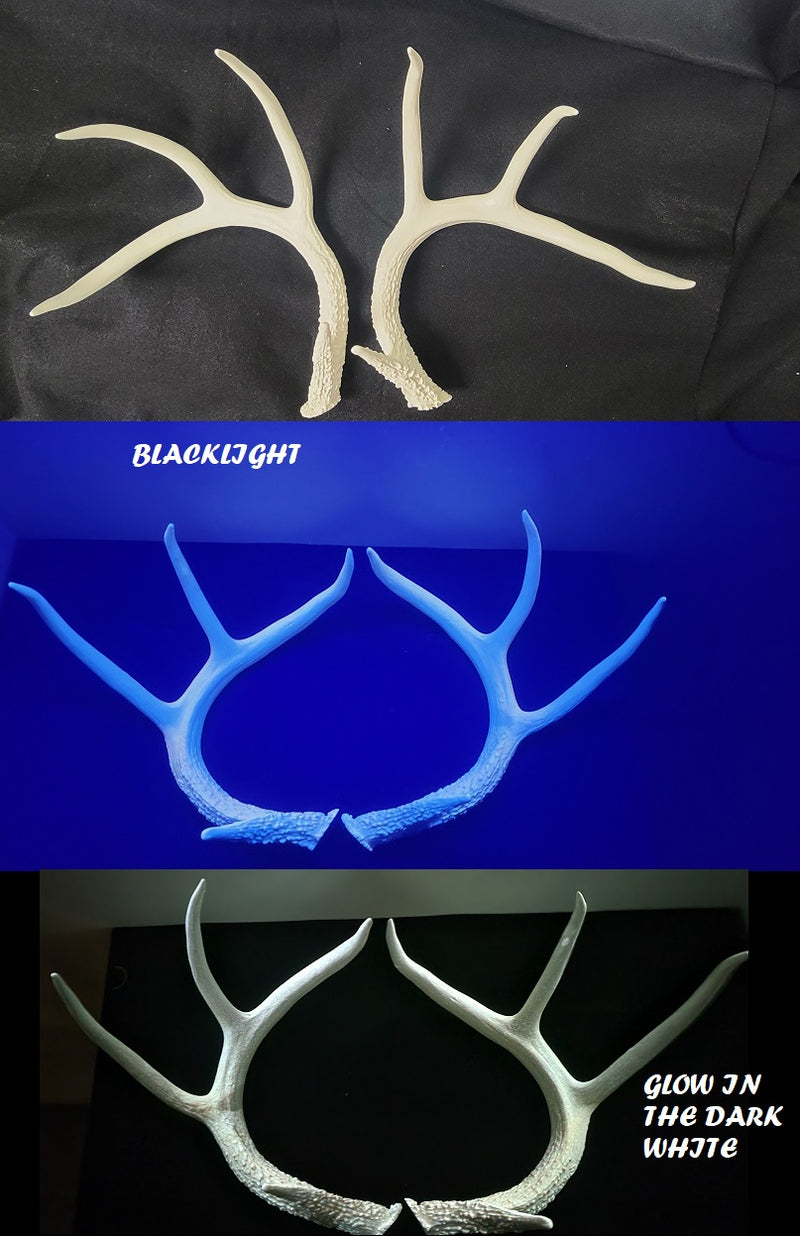 Plastic Glow in the Dark Large Whitetail Deer Antlers