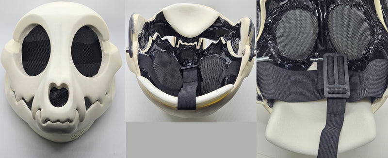 Cut and Hinged Toony Skull Feline Resin Mask Blank