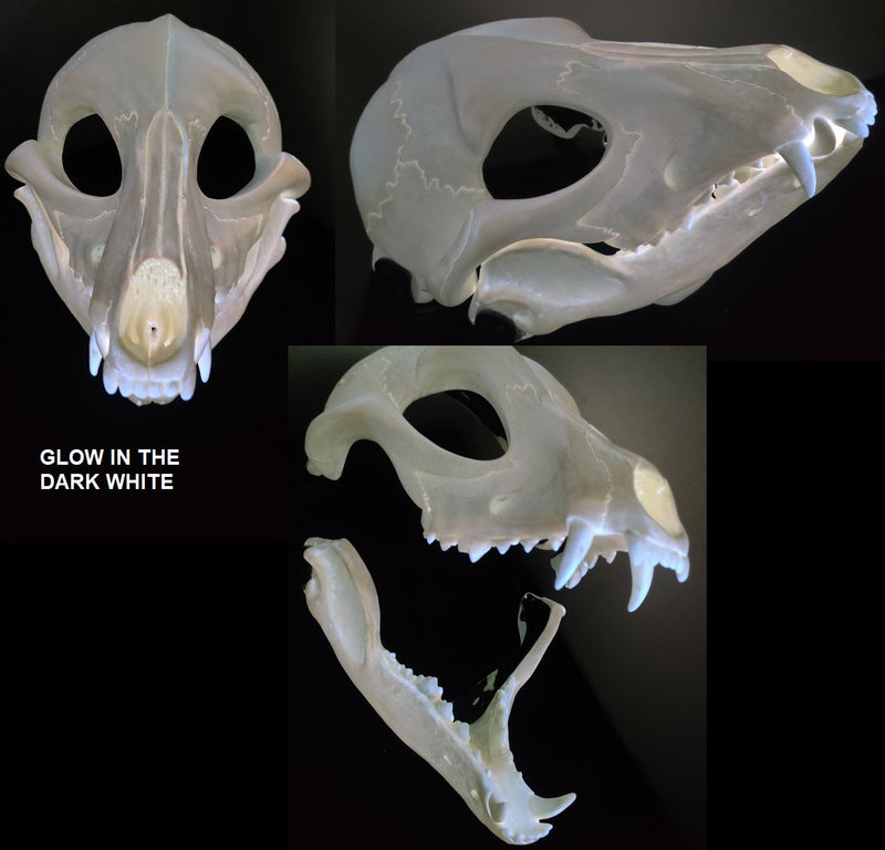 Glow in the Dark Skeletal K9 Cut and Hinged Mask