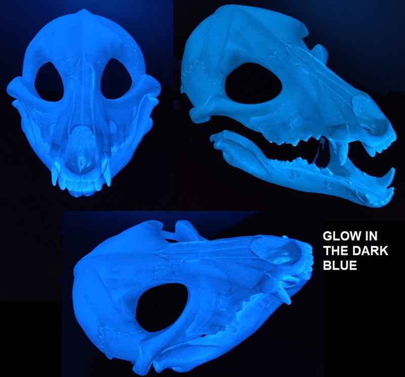 Glow in the Dark Skeletal K9 Cut and Hinged Mask