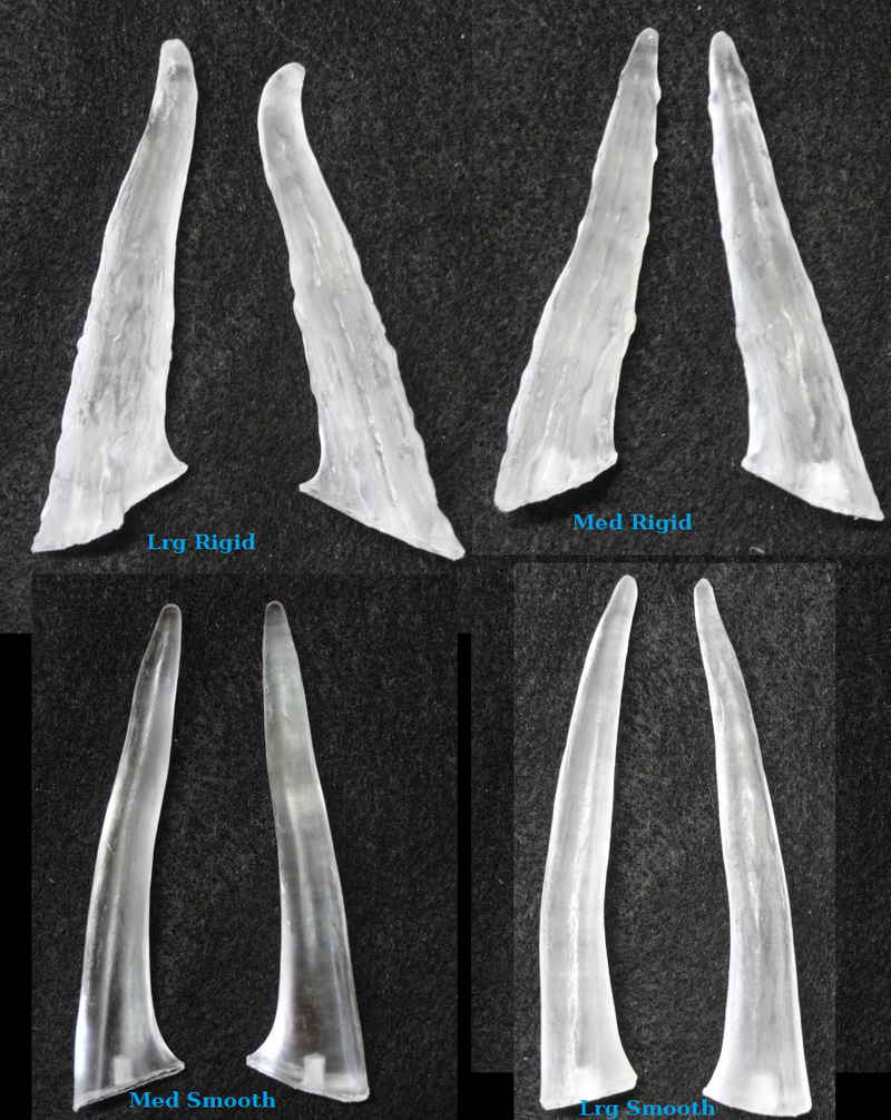 Plastic Clear Frosted Large Rigid Antler Tips