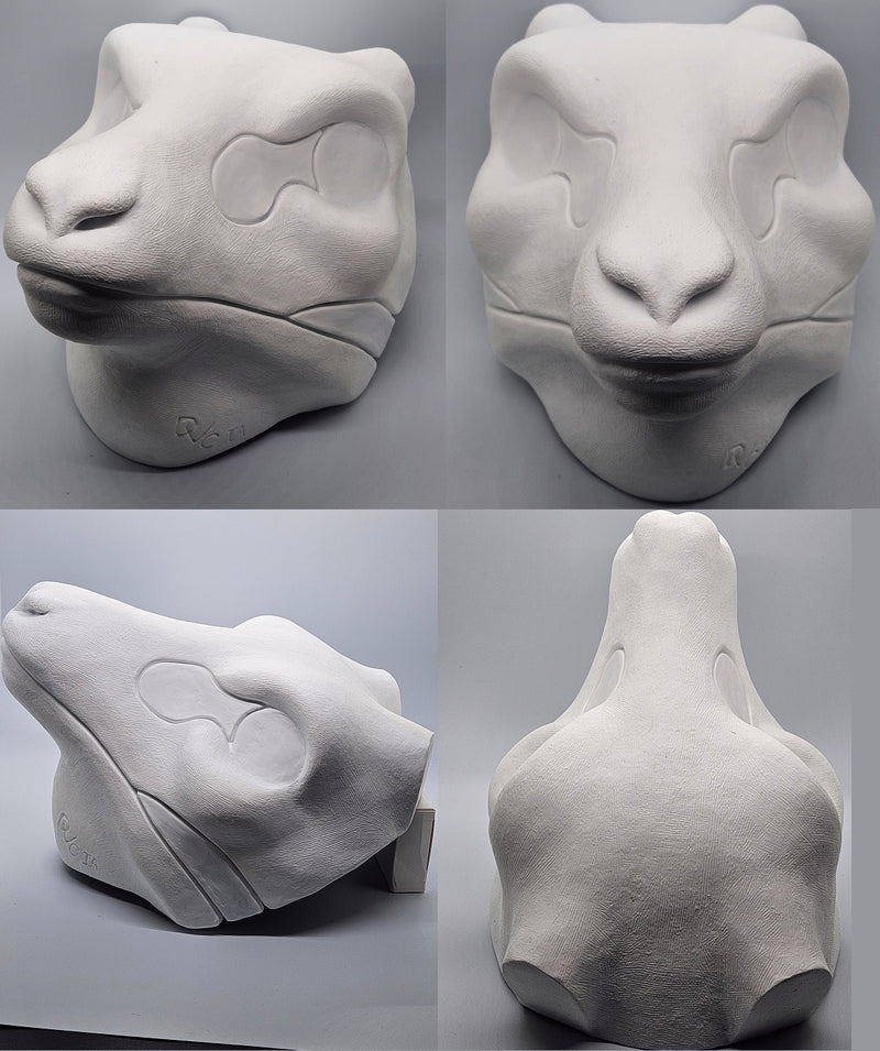 Máscara de resina de cabra sin cortar en blanco