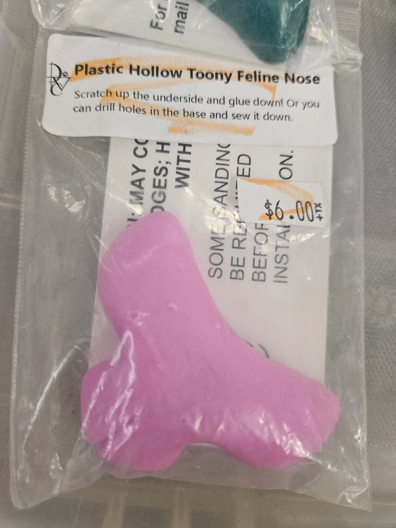 Ready to Ship Heavy Discount Item: Plastic Hollow Toony Feline Nose