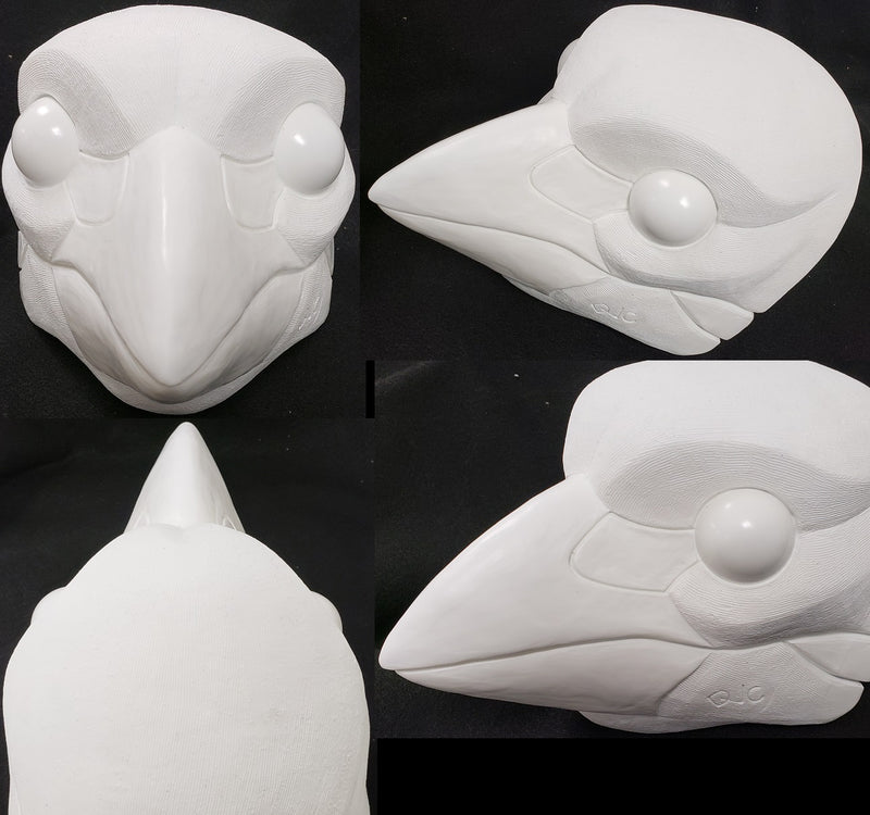 Máscara de resina Songbird sin cortar en blanco