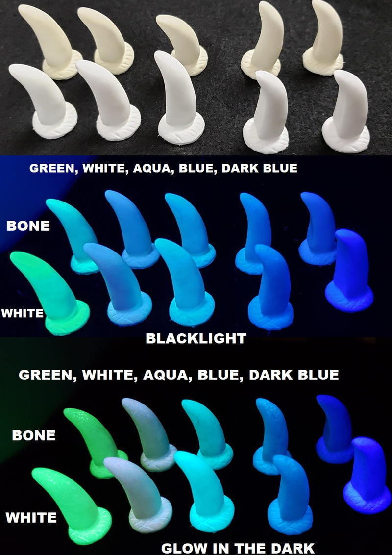 Opaque Glow in the Dark Toony Saber Teeth *Sold per Tooth*