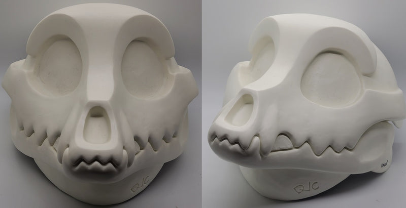 Máscara de resina Toony Skull K9 sin cortar en blanco