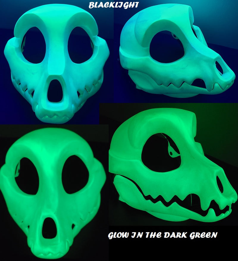 Glow in the Dark Toony Skull K9 Cut and Hinged Resin Mask