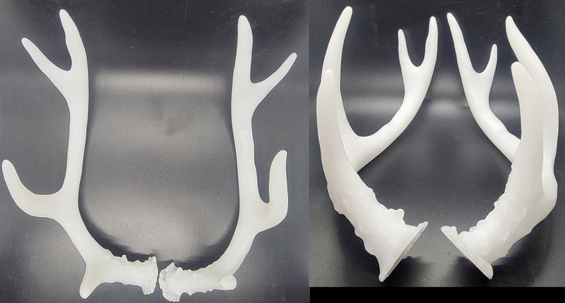 Plastic Clear Frosted Toony Deer Antlers