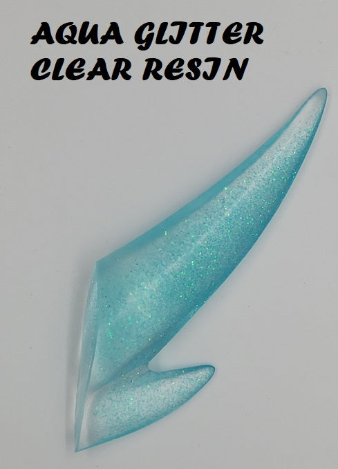 Plastic Shiny Solid Clear Glitter 2 Point Horn *Sold Per Horn*