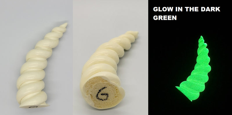 Plastic Glow in the Dark 4 Inch Curved Unicorn Horn