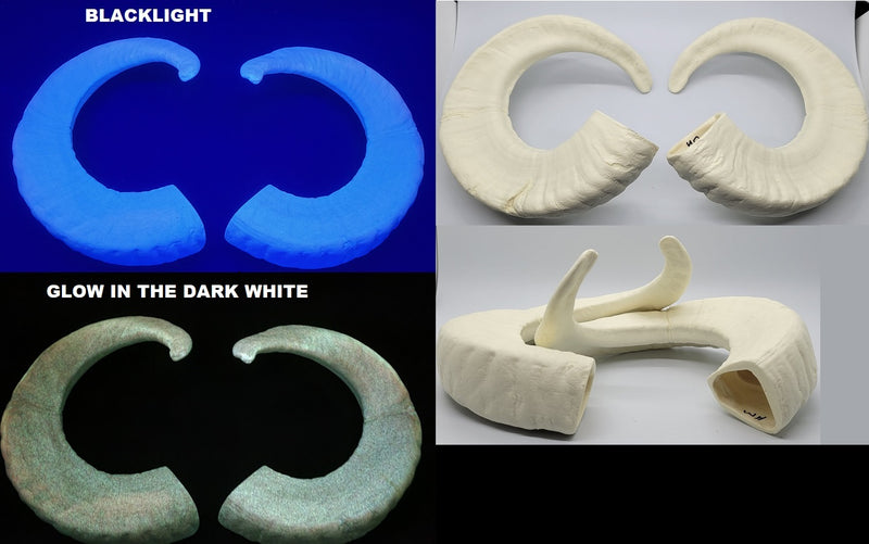 Plastic Glow in the Dark Single Curl Ram Horns