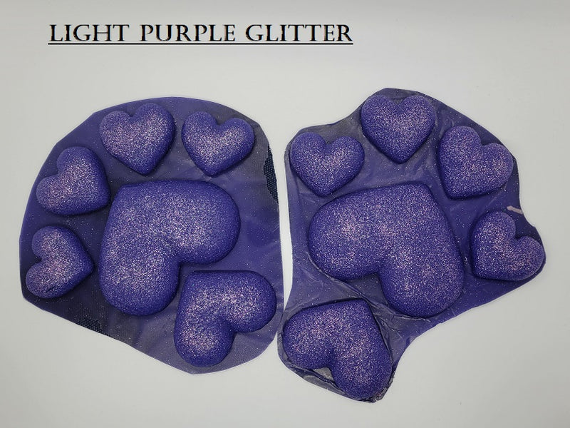 Almohadillas de silicona con forma de corazón y purpurina