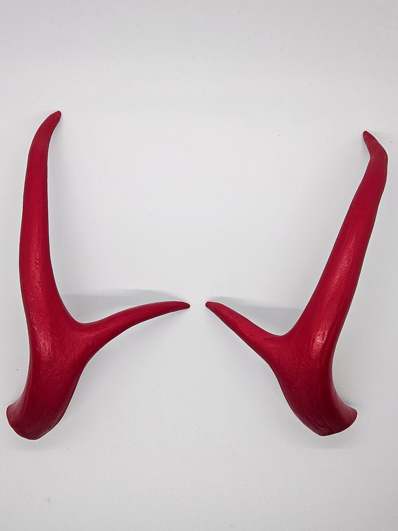 Plastic Opaque Curved Four Point Deer Antlers