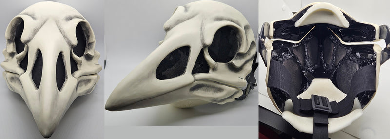 Cut and Hinged Skeletal Crow Mask Blank
