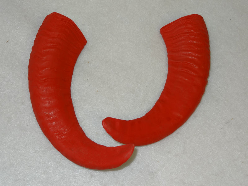 Plastic Opaque Red Sheep Horns