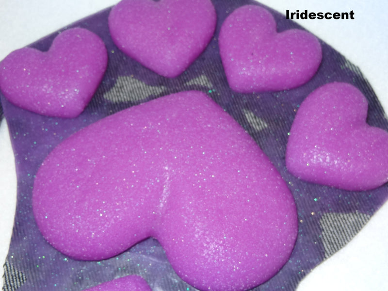 Almohadillas de silicona con forma de corazón y purpurina