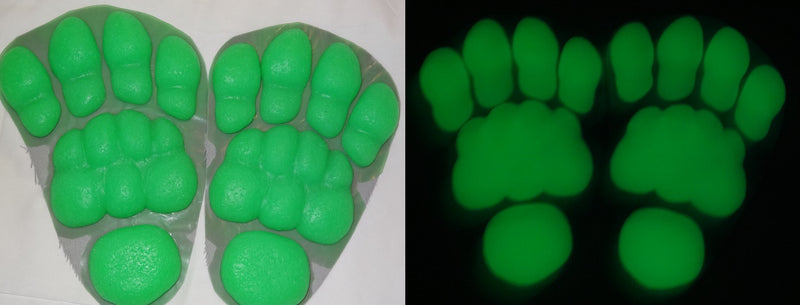 Almohadillas de silicona para pies de reptiles que brillan en la oscuridad