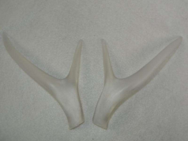 Plastic Clear Frosted Straight Four Point Deer Antlers