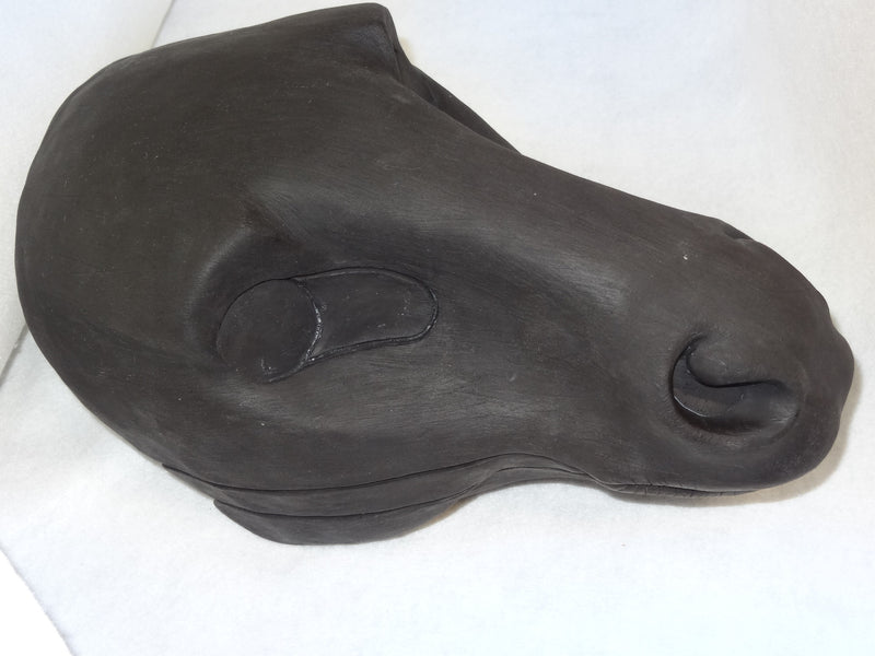 Máscara de resina de caballo grande sin cortar en blanco