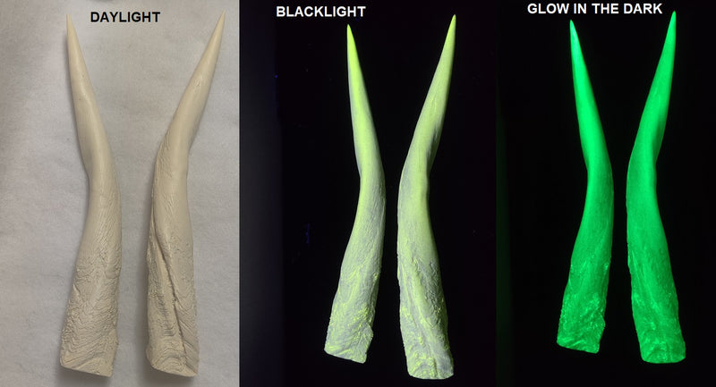 Plastic Glow in the Dark Bushbok Antelope Horns