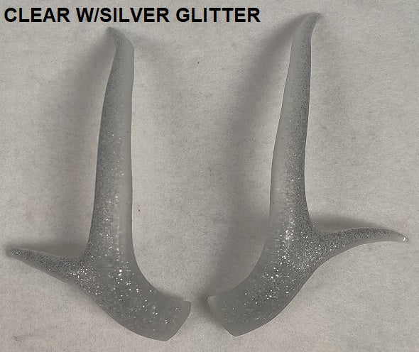 Plastic Glitter Straight Four Point Deer Antlers