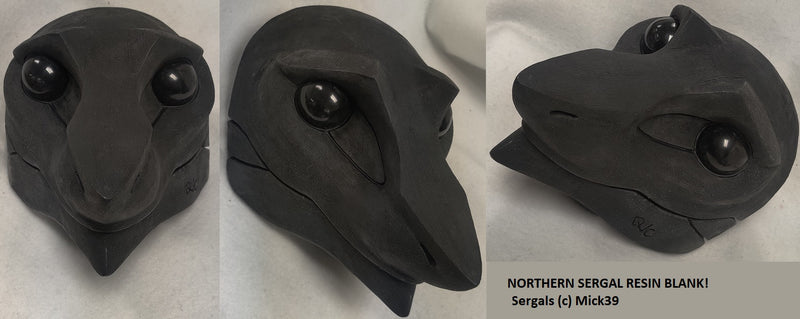 Máscara de resina Sergal oriental sin cortar en blanco
