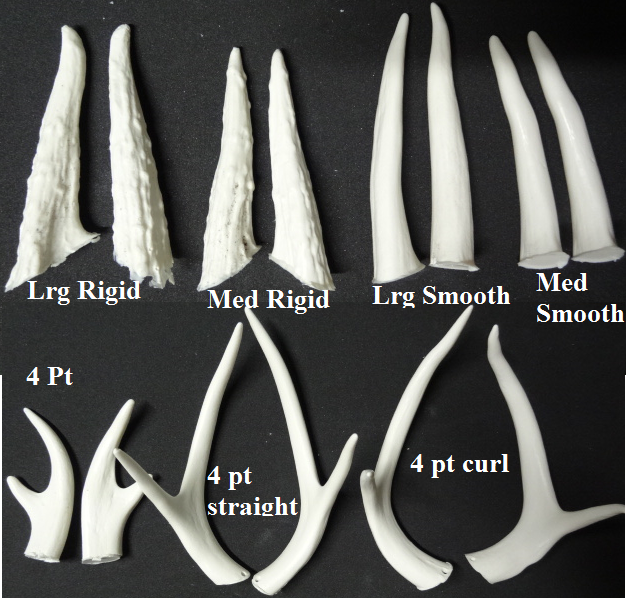 Plastic Opaque Large Smooth Antler Tips