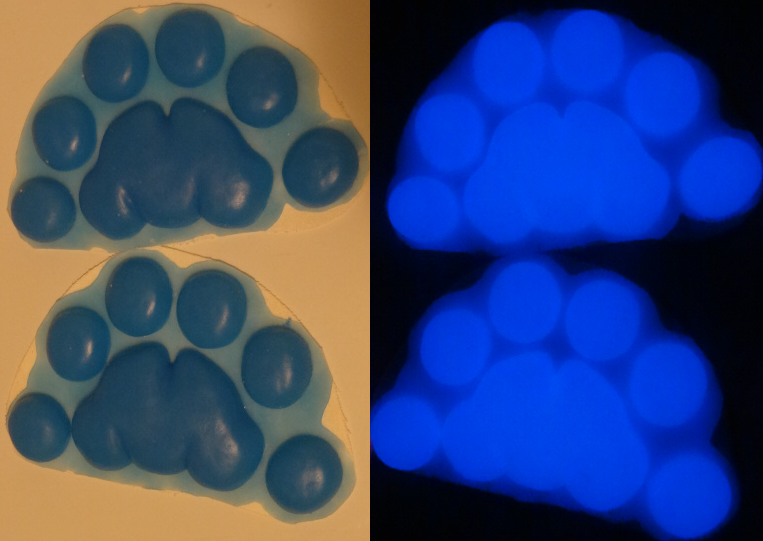Silicone Glow in the Dark Feral Feline Handpads