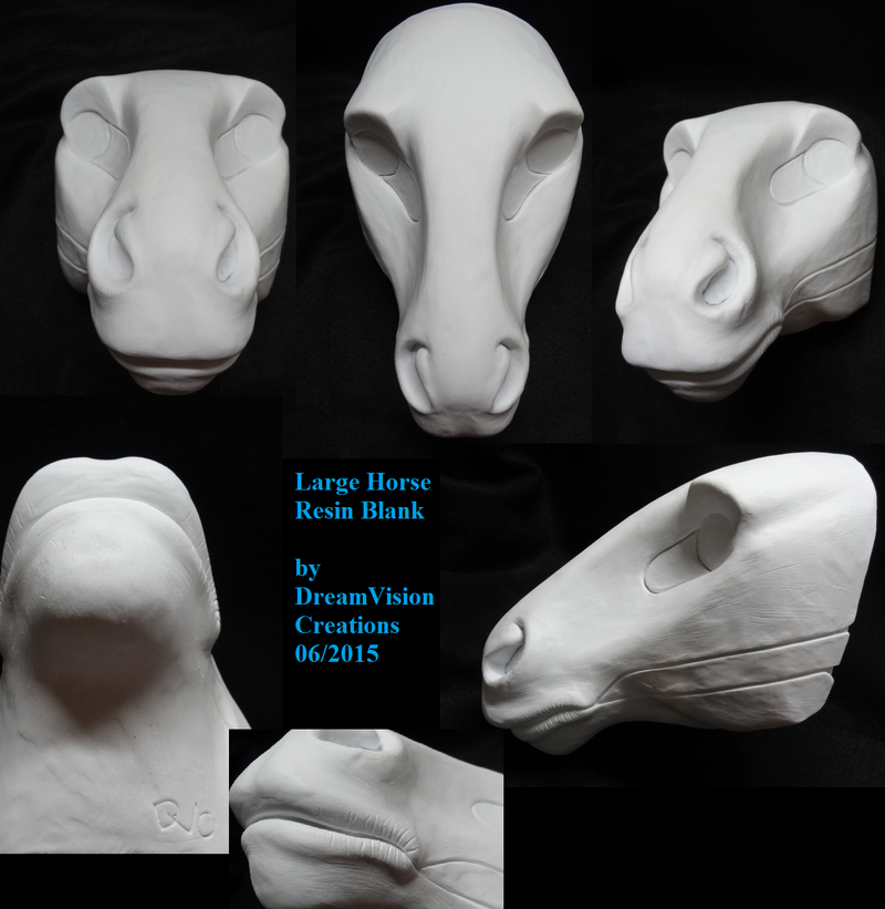 Uncut Large Horse Resin Mask Blank